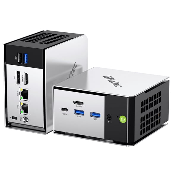 GMKtec M8 Mini PC, AMD Ryzen 5 PRO 6650H, 16GB DDR5 1TB SSD, Dual NIC LAN 2.5GbE Oculink, USB4, HDMI, USB-C, Office Home Gaming Desktop Computer
