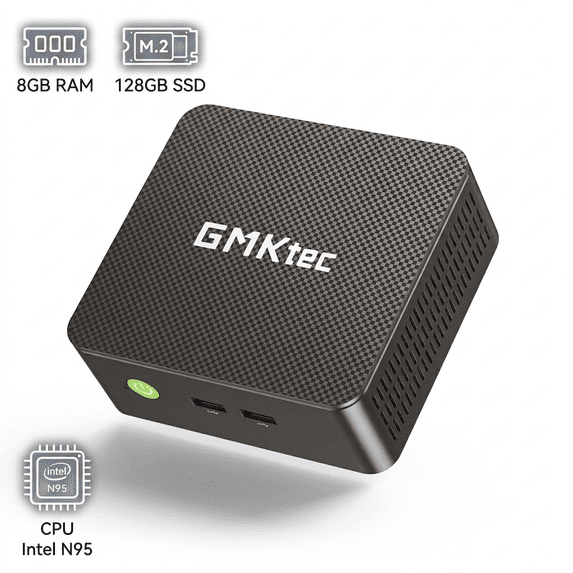 GMKtec Mini PC, Intel Alder Lake N95(Up to 3.4GHz), 8GB DDR4 128GB SSD ...