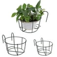 thumbnail image 1 of GMMGLT 5.91" x 3.54" x 5.12" Black Wrought Iron Hanging Railing Planters, 1 of 8