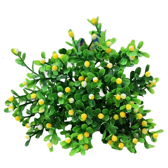 GMMGLT 9.45" Artificial Plastic Yellow Shrubbery Decoration Home Bouquet