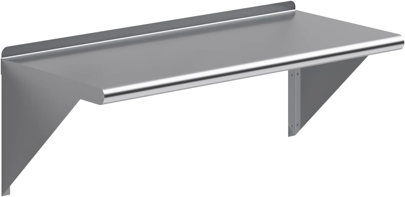 GMNIU 36" Long X 16" Deep Stainless Steel Wall Shelf | NSF Certified | Appliance & Equipment Metal Shelving | Kitchen, Restaurant, Garage, Laundry, Utility Room