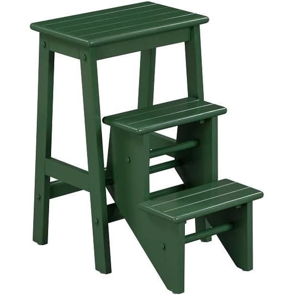 GMNIU Niko Folding Counter Height 3-Tier Step Stool - Equestrian Green