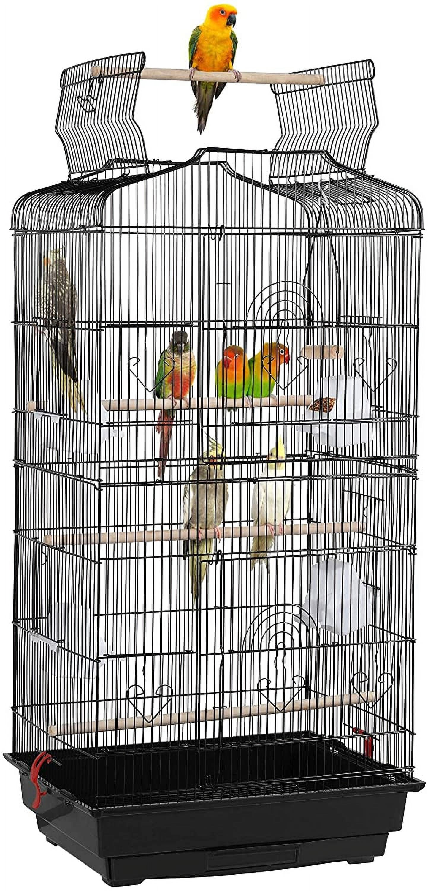 GMNIU Open Play Top Bird Cage Parakeet Cage with Slide-Out Tray for Small Parrot Budgies Finches Canaries Lovebirds