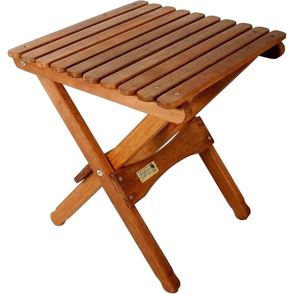GMNIU - Pangean Folding Wooden Table, Hardwood Portable Table for Deck, or Camping, Use Indoors or Outdoors - 18" H x 16" W x 16" D