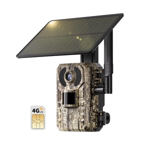 GMOX 4G LTE Cellular Outdoor Security Camera, Wireless Solar Powered Camera for Barn & Farm, No WiFi Needed, 950nm Invisible Night Vision, Motion Alert
