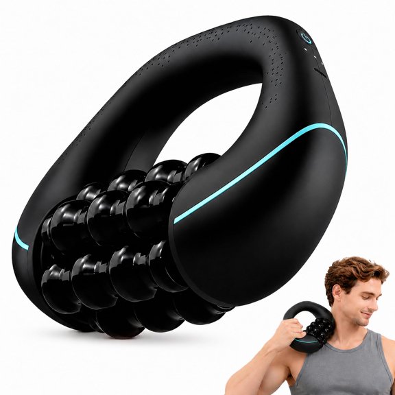 GMOX Electric Muscle Roller for Post-Workout Recovery, Deep Rolling Massager for Legs, Calves, Back & Neck, Handheld Powered Rolling Tool, Rechargeable, 3 Speed Fitness Recovery