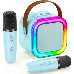 GMOX Mini Karaoke Machine for Kids Adults Portable Bluetooth Speaker with 2 Wireless Mics