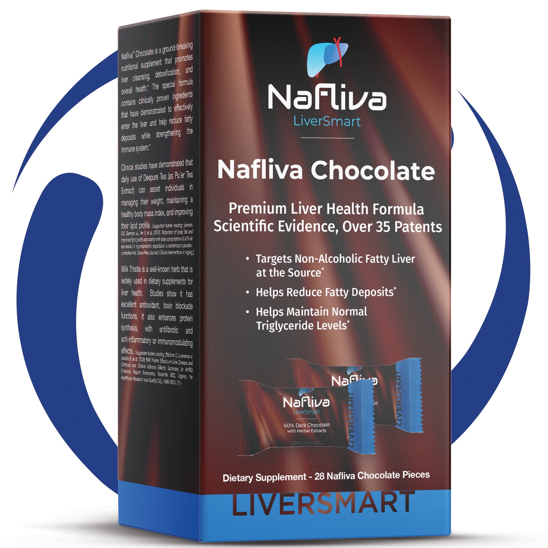 GMP Certified Nafliva Liver Smart Dark Chocolate, Liver Support