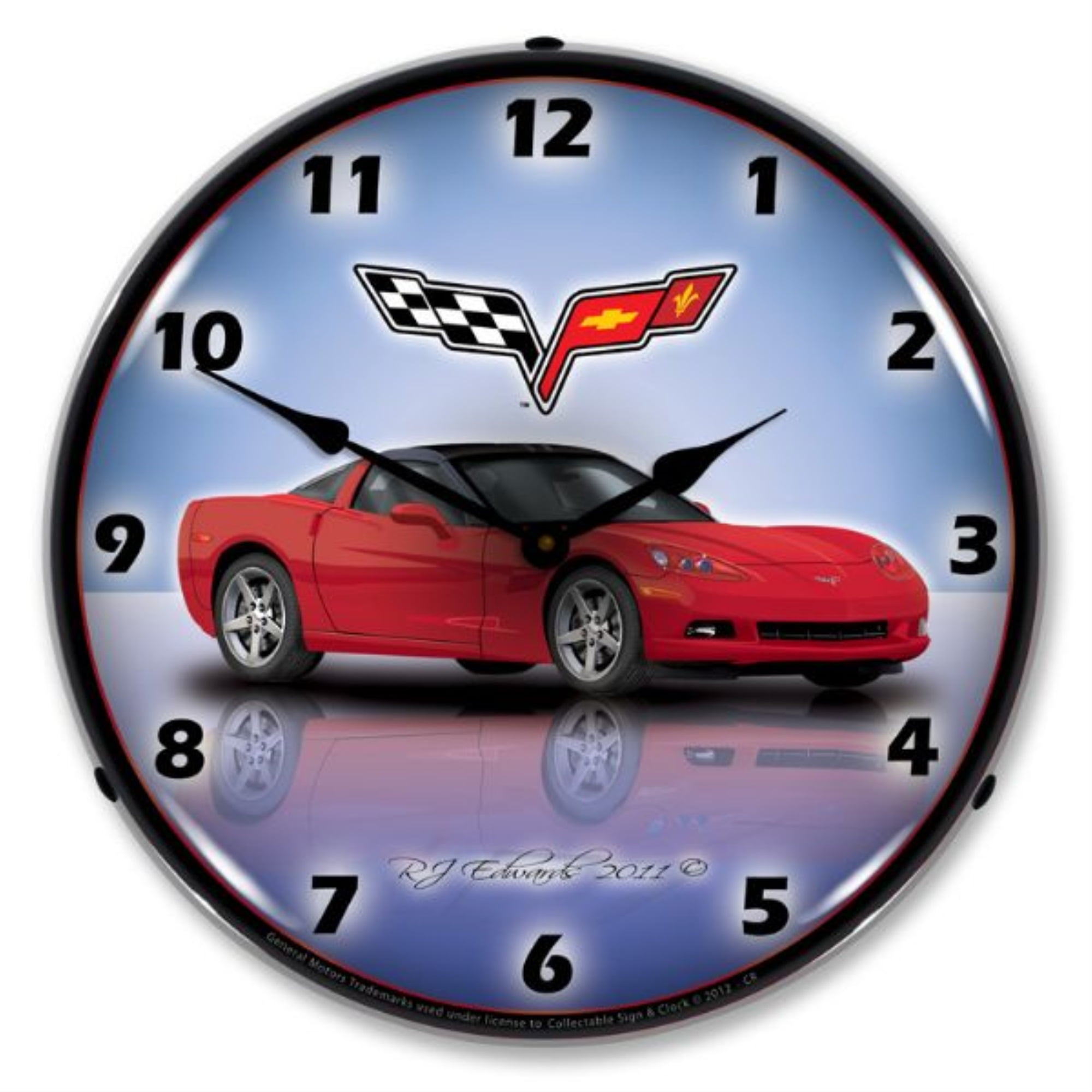 GMRE1112345 C6 Corvette Crystal Red Clock