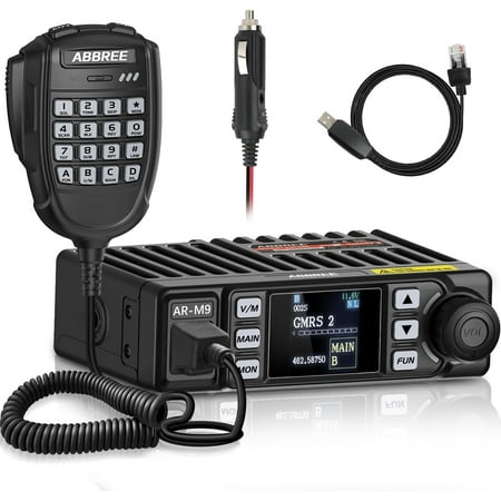 GMRS Mobile Radio 20Watt Long Range 500 Channels NOAA Two Way Radio with Programming Cable
