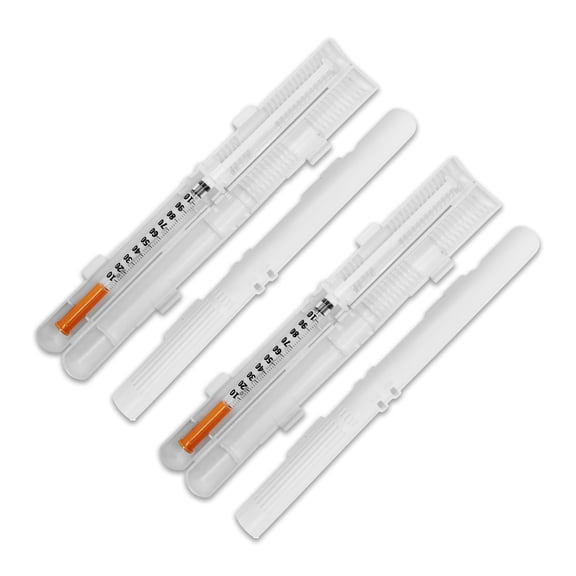 GMS 60cc Syringe Case - Holds Syringes with Needles - Small & Discreet - Ideal for Travel - Sharps Container - 2 Pack - Clear