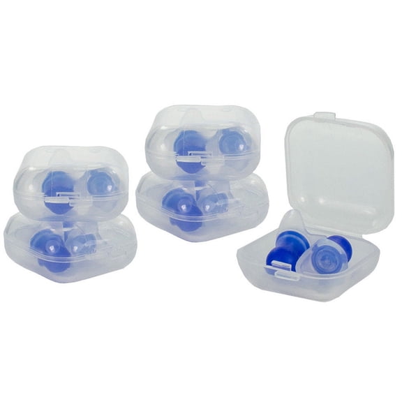 GMS Flitemate Pressure Reducing Silicone Ear Plugs (5 Pair) with 5 Clear Cases