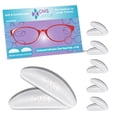 thumbnail image 1 of GMS Optical 1.3mm Ultra-Thin / 18mm Long Length - Anti-Slip Adhesive Contoured Silicone Eyeglass Nose Pads with Super Sticky Backing for Glasses, Sunglasses, and Eye Wear (5 Pair)(Clear), 1 of 7