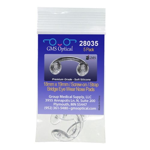 GMS Optical Nose Pads - Strap Bridge Screw-In Small (18mm x 19mm, 5 Pairs)