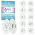 thumbnail image 1 of GMS Optical Oval Push-In Silicone Nose Pads for Glasses – 15mm Medium Length, 8.5mm Width, for Eyeglass Repair ( 10 Pair, Clear ), 1 of 8