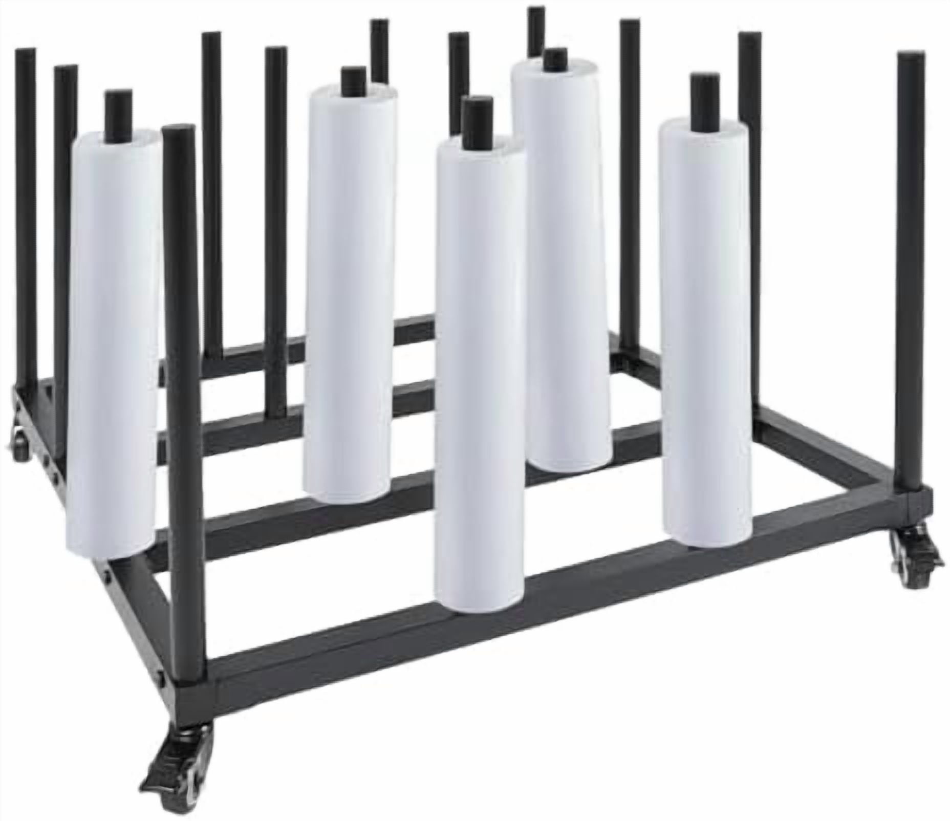 GMSLuu Vinyl Cart Mobile Rack-16 Roll Capacity Vinyl Roll Storage Cart ...