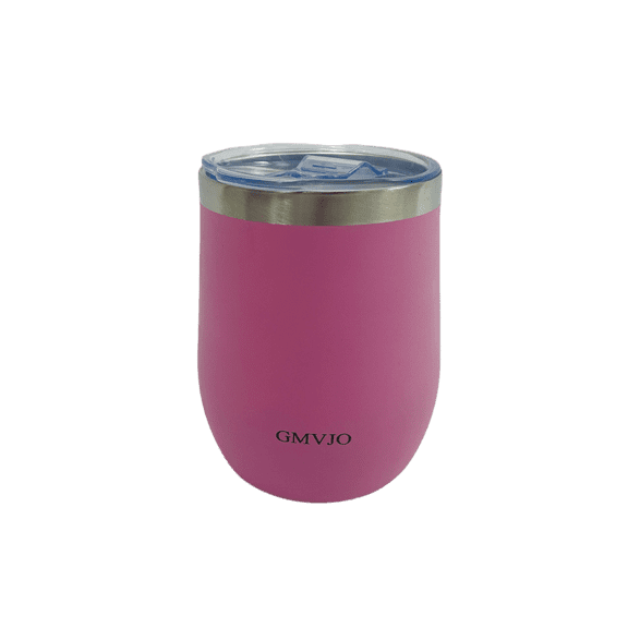 GMVJO Pink Double Wall Cup with Lid for Holding Juice, Tea, Coffee, Soda, Beer