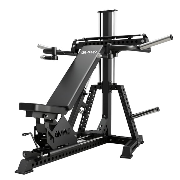 GMWD V8 4-in-1 Chest and Shoulder Press Machine, Plate-Loaded Bench Press Machine with Converging Arms and 360° Adjustable Handles