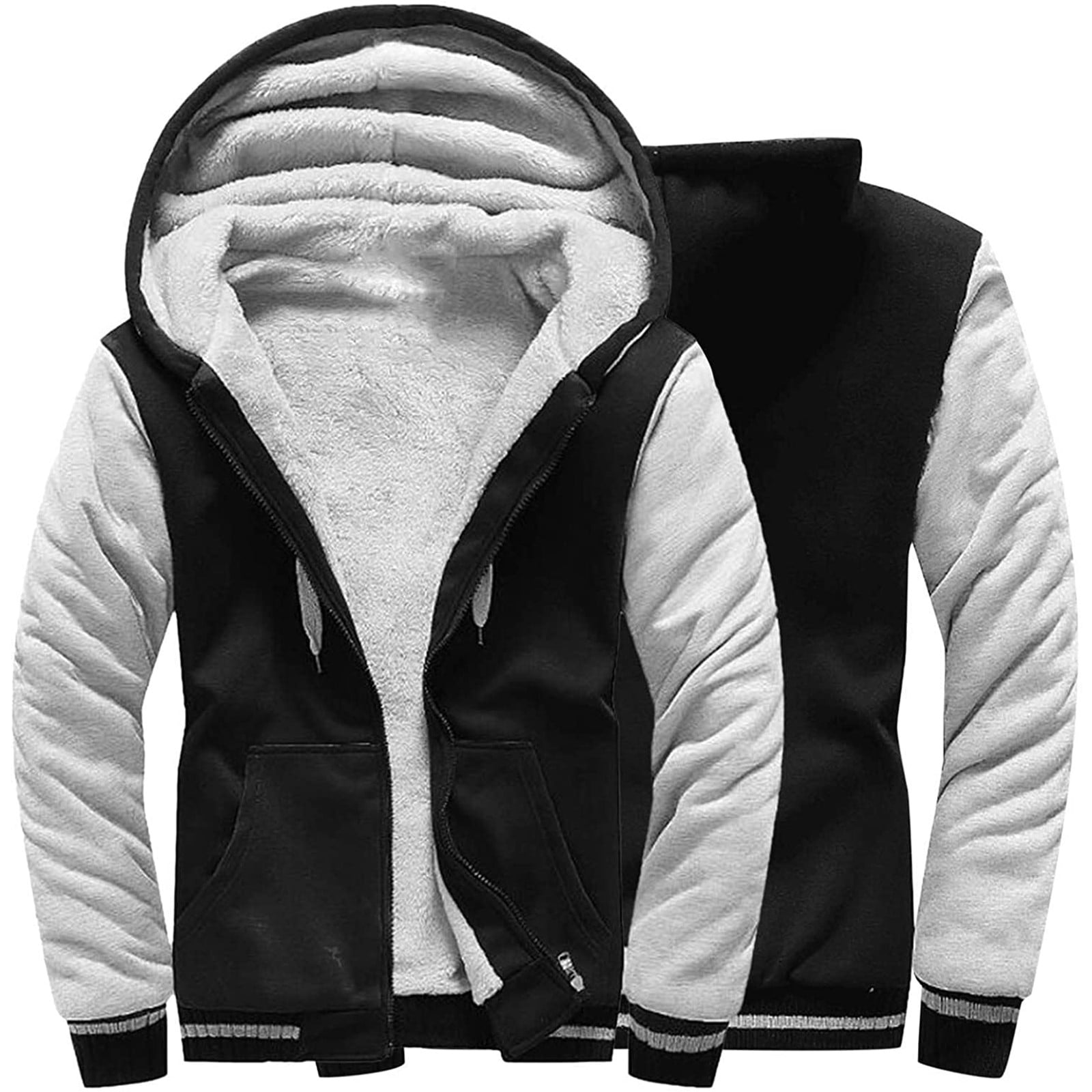 GMWM 5XL Zipper Black Hoodies for Men Big and Tall Casual Men's Jackets
