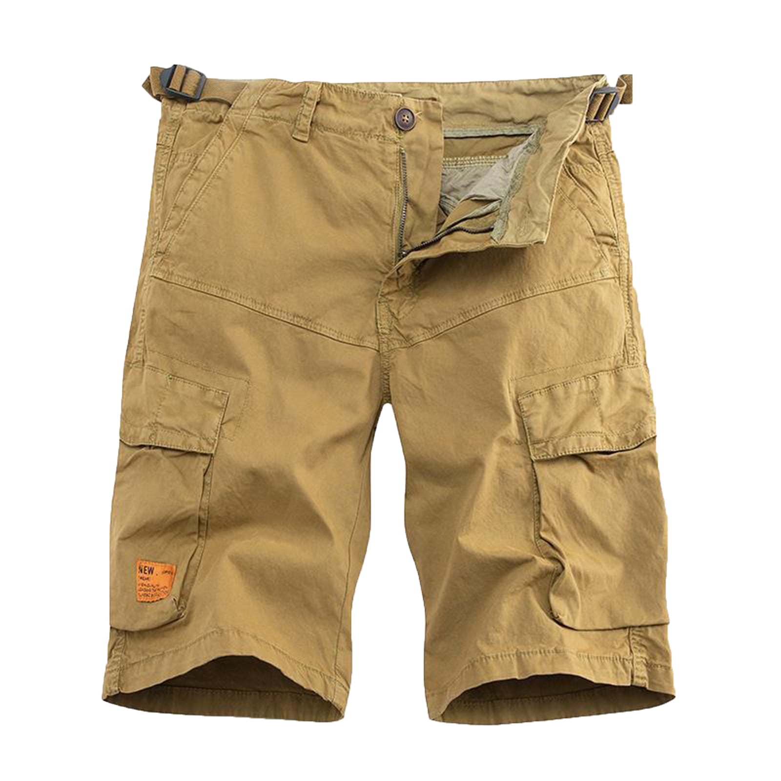 GMWM Cargo Khaki Shorts for Men Relaxed Fit Breathable Mens Athletic Shorts with Pockets Cotton