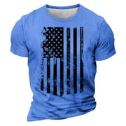 GMWM Clearance Sale USA Independence Day T Shirts Men American Flag Men's Clothing Patriotic Graphic Crew neck Short Sleeve Tops July 4th the Best Gift for National Day