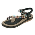 thumbnail image 1 of GMWM Clearance Work Shoes Women Classic Siketu Women's Summer New Flower Comfortable Elastic Strap Casual Beach Flat Sandals, 1 of 3