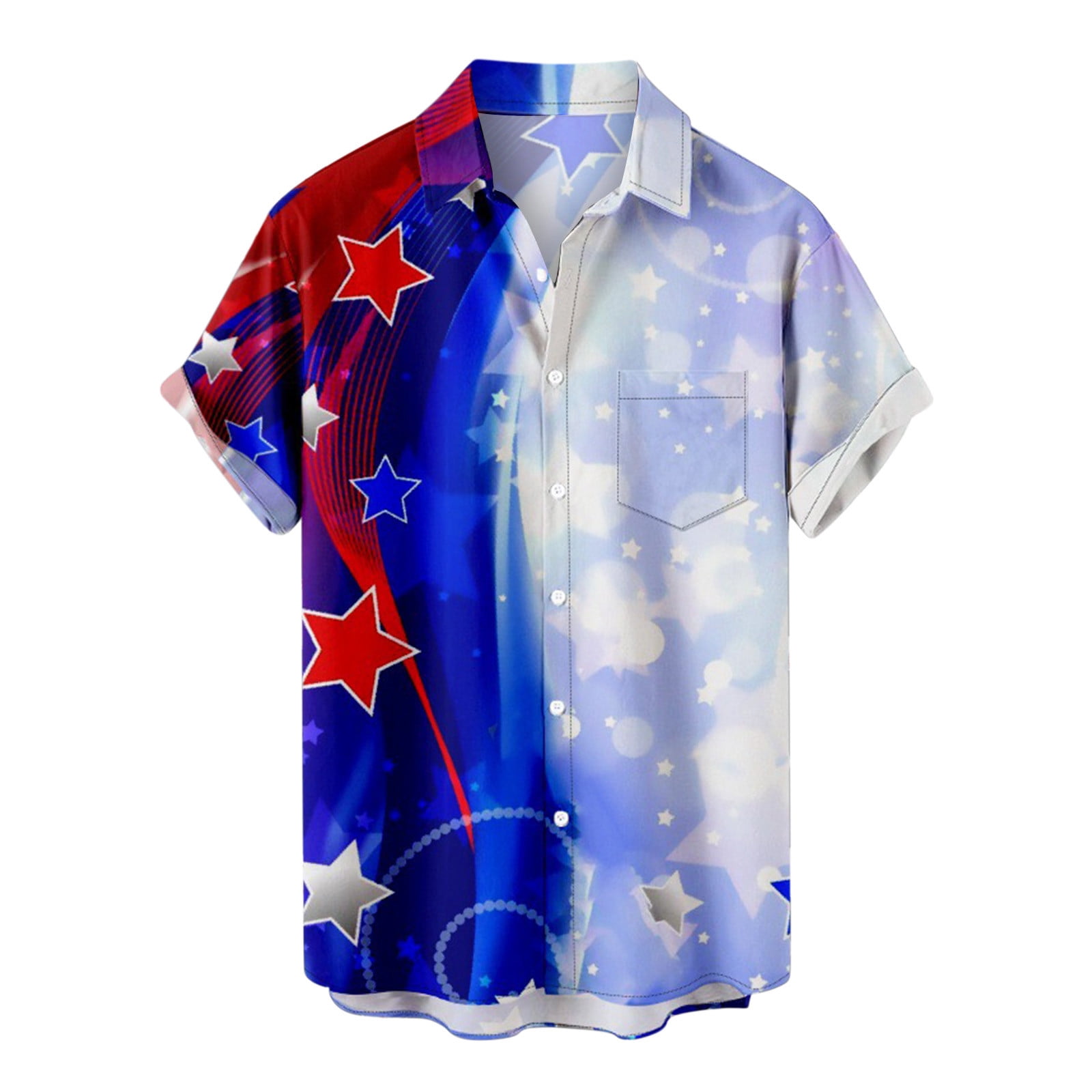 GMWM Independence Day Shirts for Men Pocket American Flag Distressed ...