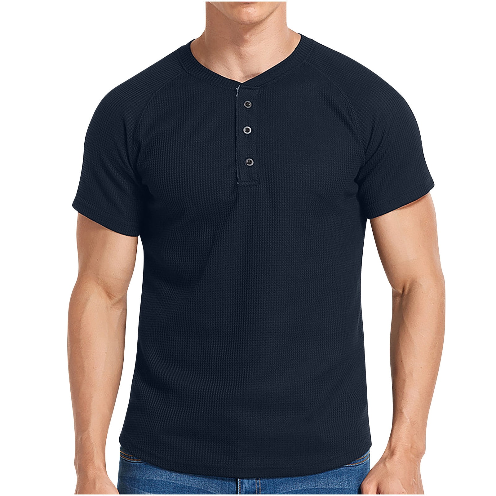 GMWM Men's Solid Color Short Sleeve Crew Neck Tops Big and Tall