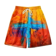 GMWM Mens Big and Tall Board Shorts Summer Workout Shorts for Men Breathable Beach Shorts for Men Large Size with Pockets, Elastic Waist Drawstring, Cross Print Half Pants L-8XL