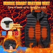 GMWM Mens Big and Tall Heated Vest Loose Body Sleeveless Stand-up Collar Men's and Women's Same 4-Zone Heated Vest, Electric Heating, Warm Jacket Pocket Jacket the Best Gift for Friends