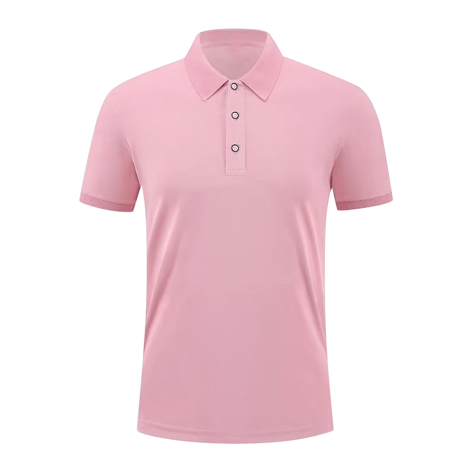 GMWM Mens Big and Tall Polo Shirts 5xl Heat dissipating Button Down Turndown Collar Tee Mens Fashion Shirts Pullover Polo Accessories for Men Work Wear Vacation Wear Daily Wear Pink Polo Shirt
