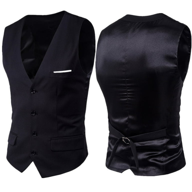 GMWM Mens Big and Tall Vests Outerwear Casual Sleeveless V Neck Men s Solid Color Suit Slim Fitting Vest Jacket the Best Gift for Christmas Walmart