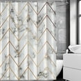 thumbnail image 1 of GMYLE White Marble Geometry Polyester Shower Liner, 72" x 72", 1 of 6