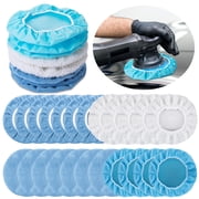 GMZW 20 Pieces Car Orbital Buffer Polisher Pad Bonnet Microfiber Max Bonnet Polishing Buffing Pad Cover(5-6 Inches)