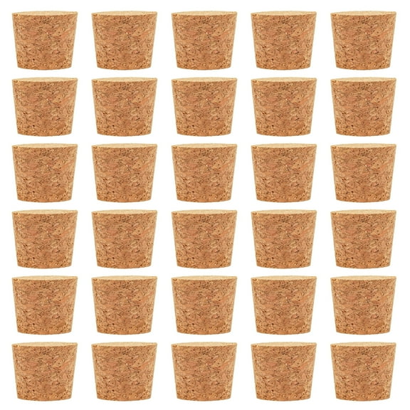 GMZW 30 Pack Size 16 Large Tapered Corks for Crafts, DIY Art Projects, Stoppers for Wine, Beer Bottles (1.34 x 1 x 1.1 In Cork)