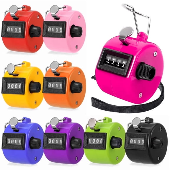 GMZW Handheld Mechanical Counter Clicker, 9 Pcs 4-Digital Number Tally Click Counter for School Event Golf Sports Office Stadium