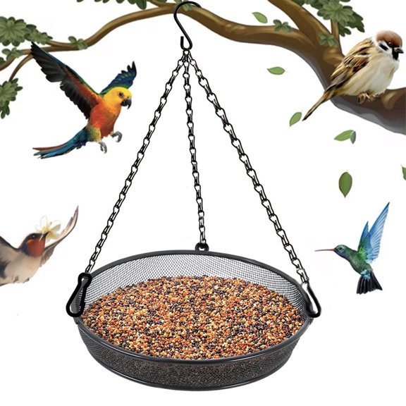 GMZW Original Hanging Metal Mesh Bird Feeder - Outdoor Platform Tray for Garden Yard, Durable Wild Bird Feeder for Outdoors, Birds Feeders for Garden Clearance