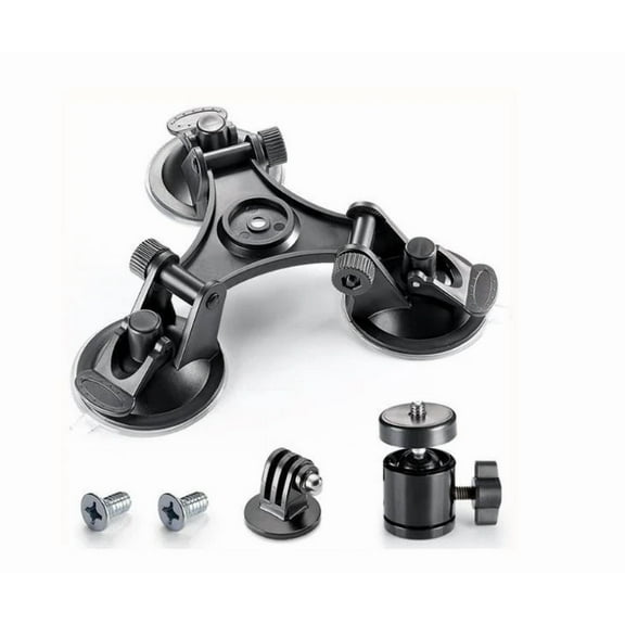 GMizon 360 Rotation Car Triple Suction Cup Mount for GoPro Hero 10 9 8 7 6 5 DJI OSMO