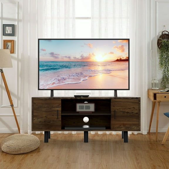 GMizon American retro TV cabinet, wood grain living room home TV cabinet