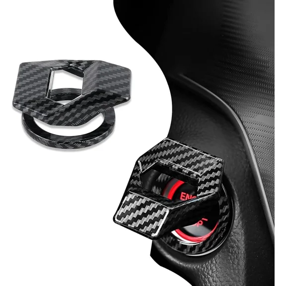 GMizon Universal Carbon Fiber Engine Start/Stop Button Cover Switch Protective Cover