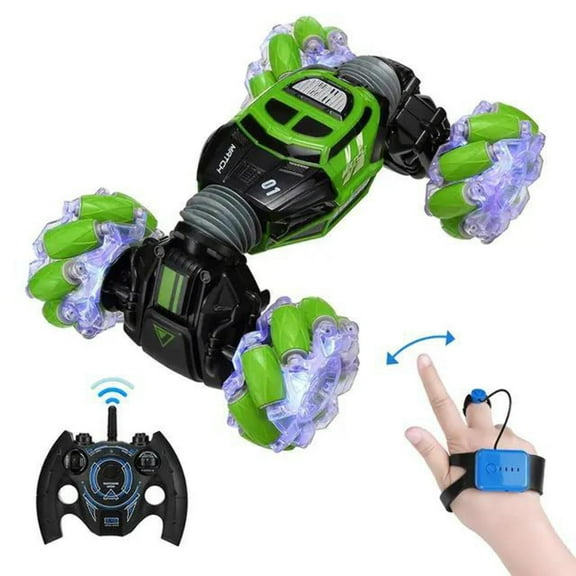 GN Universe Skidding Stunt Twister Car With Remote Control and Gesture Sensor Double Sided Rotating Off Road Vehicle Green Ages 6+