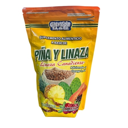 GN+Vida Piña y Linaza -Linaza Canadiense- Omega 3-6-9 -470 gr.