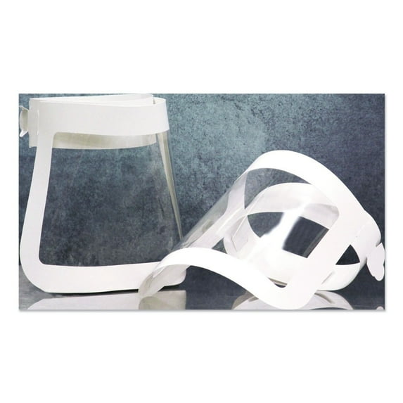 GN1 51SHLD100 20.5 in. to 26.13 in. x 10.69 in. Face Shield - One Size Fits All, Clear/White (225/Carton)