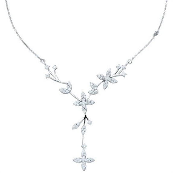 GN1146-W 2.00CT-DIA FLOWER NECKLACE- Size 7
