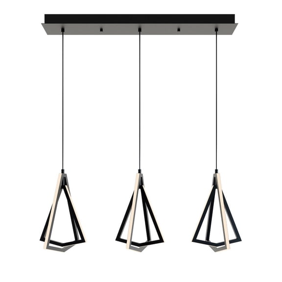 AFX Gianna Linear Three Pendant - 3000K 120V Black