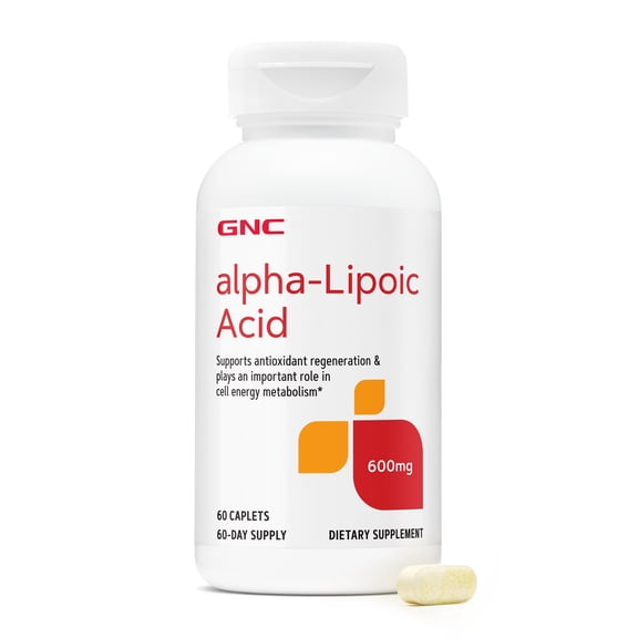 GNC Alpha Lipoic Acid 600 mg, 60 Caplets (Pack of 1)