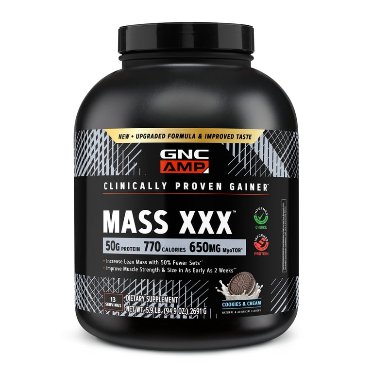 GNC AMP MASS XXX with MyoTOR, Cookies & Cream, 97.67 oz, 13 Servings