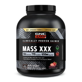 GNC AMP MASS XXX with MyoTOR, Strawberry, 96.1 oz, 13 Servings