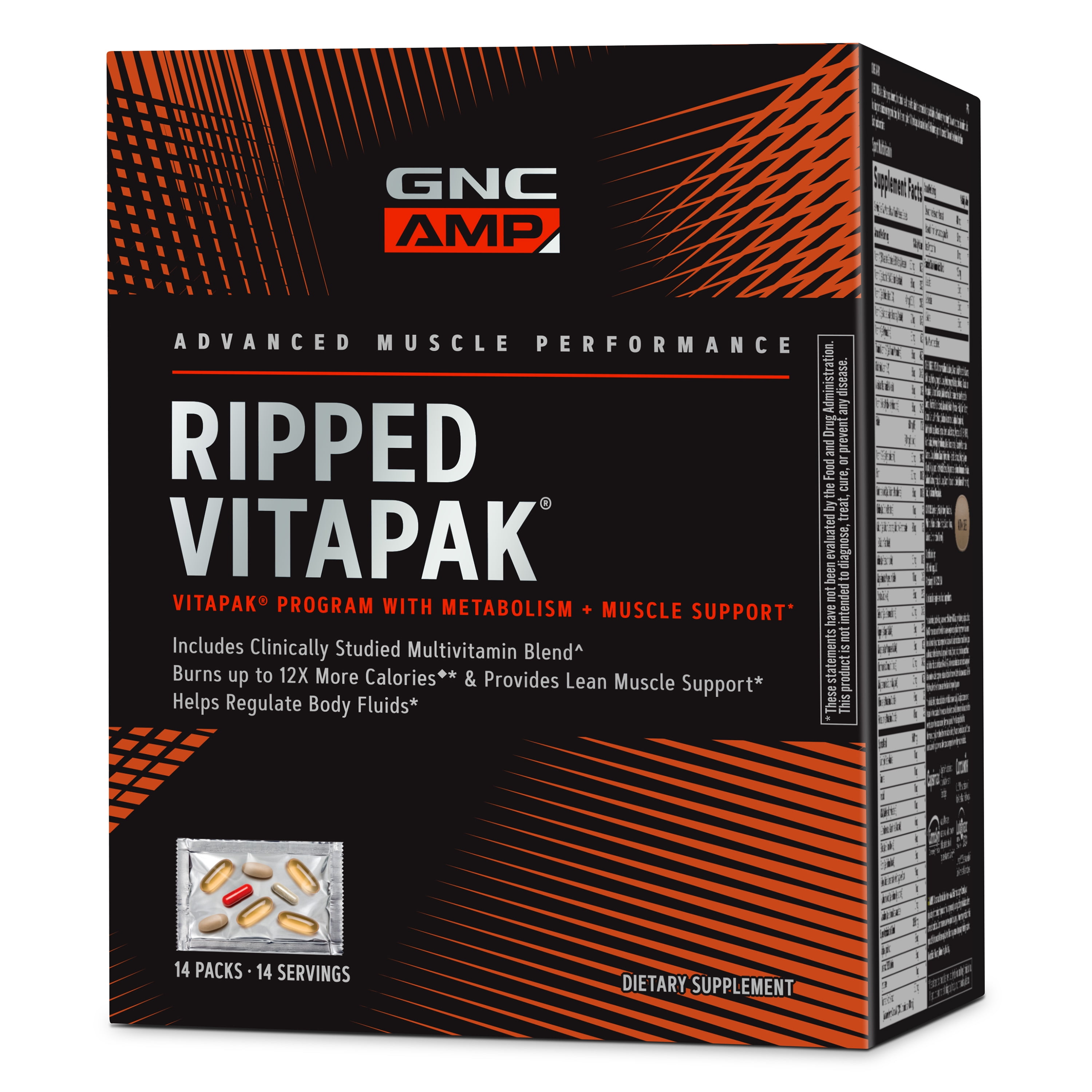GNC AMP™ Ripped Vitapak® Program, 14 Daily Vitapaks, Multivitamin Plus