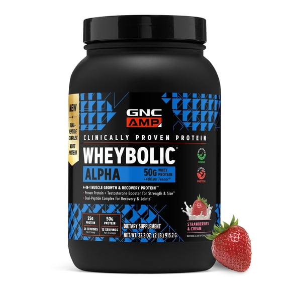 GNC AMP Wheybolic Alpha 2.0, Strawberry, 13 servings, 2.02 lbs